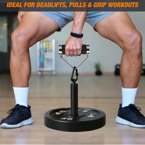 Soulchen Rotating Deadlift Handle 2.5" Weightlifting Gripper for Grip Strength Rolling Handle Grip for Home Gym Fitness Accessory Equipment