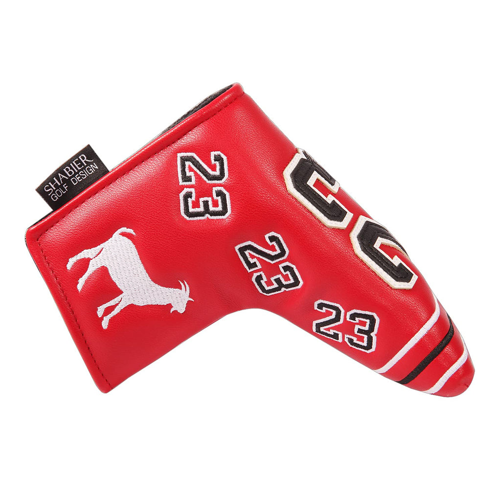 SHABIER Number 23 Red Golf Putter Cover Headcover for Blade Golf Putter Head Cover (Horizontal No.23)