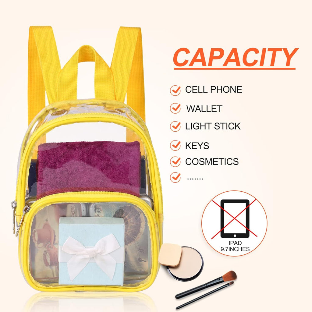 USPECLARE Clear Mini Backpack - Stadium Approved Transparent Bag for Kids | Ideal for Concerts & Sports Events
