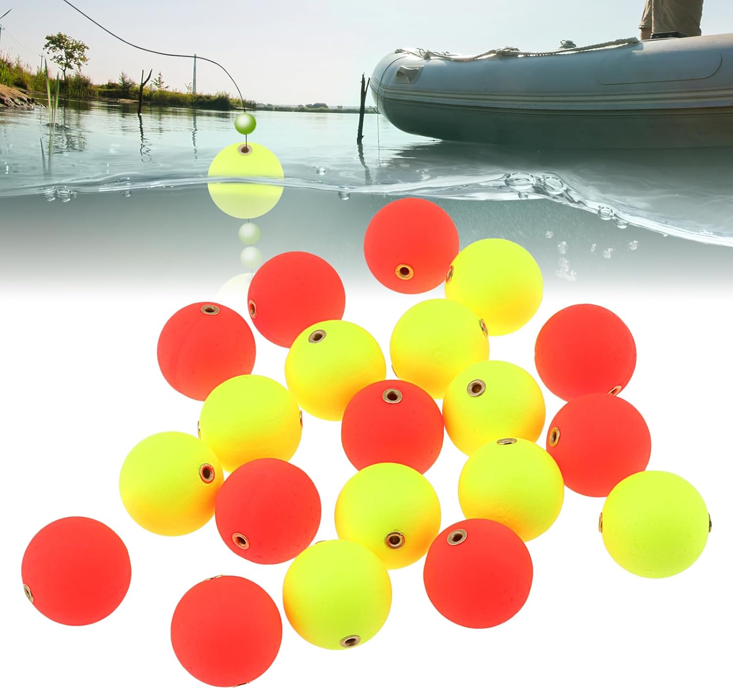 OriGlam Fishing Bobber Set - 20 Foam Slip Floats for Crappie, Trout, Bass & Panfish | Durable & Lightweight