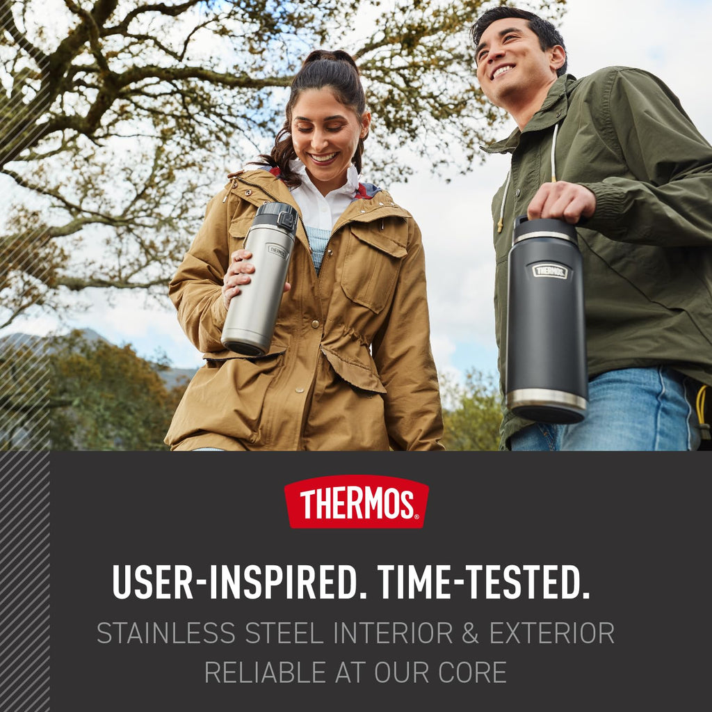 THERMOS ICON SERIES, Stainless Steel Water Bottle with Spout - 24 Ounce, Spruce - Vacuum Insulated Water Bottle with Lid