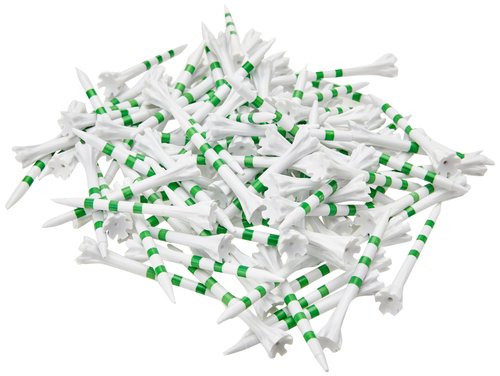 2-3/4" Champ FlyTee My Hite Golf Tees White/Green Stripe Golf Tee, 100 Count