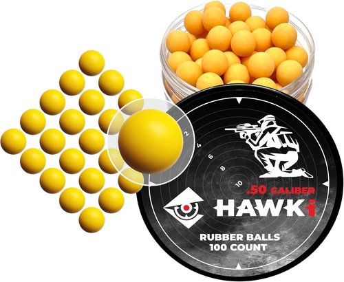 Hawki Rubber Balls - Reusable .50/.43 Cal Soft Training Balls for Paintball Guns | Less Lethal
