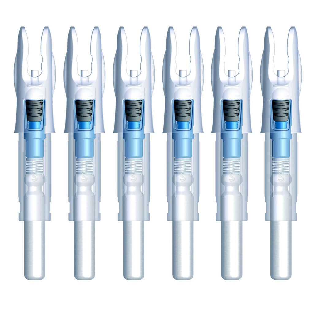 Linpeng 6PCS Lighted Nocks for Arrows with .165/ .204/ .233/ .244/ .246 Light Up Nocks with ON/Off Switch for Archery Hunting (Blue, GT/.246")