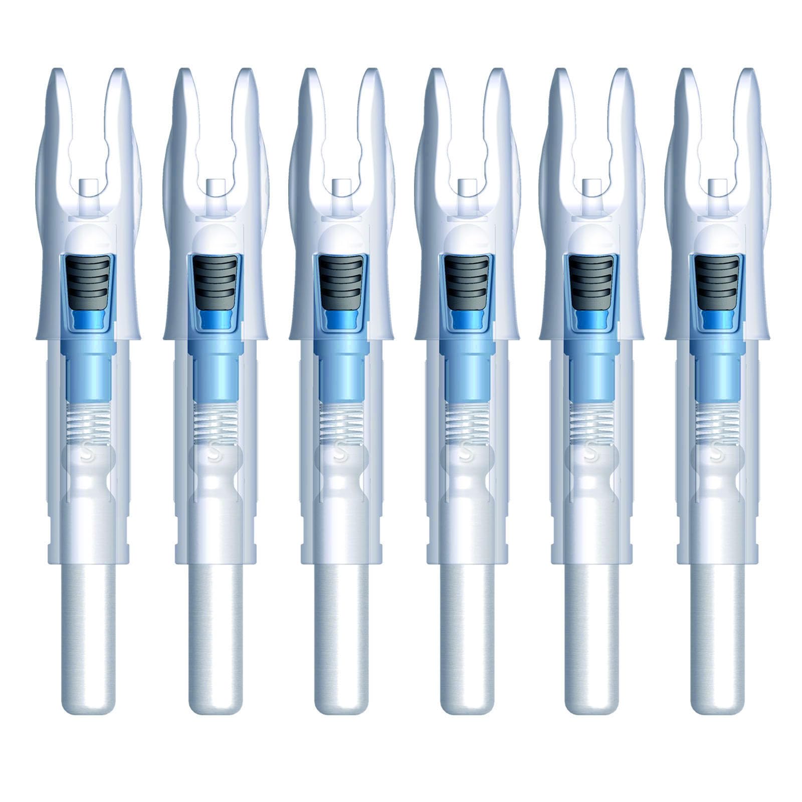 Linpeng 6PCS Lighted Nocks for Arrows with .165/ .204/ .233/ .244/ .246 Light Up Nocks with ON/Off Switch for Archery Hunting (Blue, GT/.246")