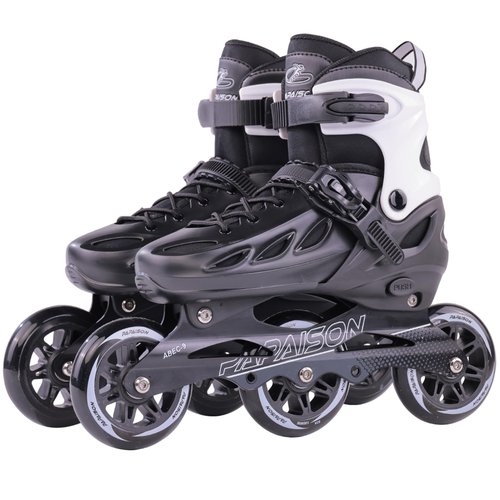 PAPAISON Adult Adjustable Inline Skates for Men Women with 3 100mm Wheels, Outdoor Blades Female Male Fitness Speed Racing Skates, Roller Skates for Teens Boys Girls