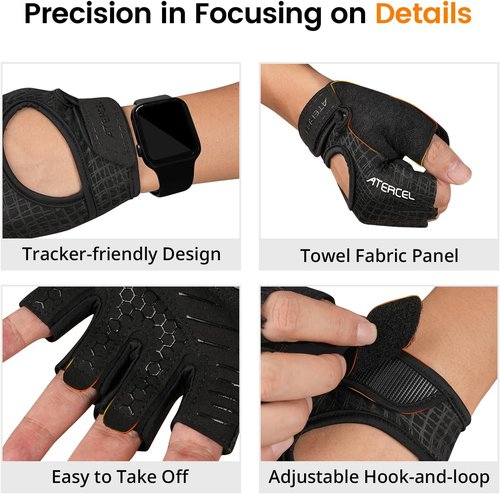 ATERCEL Weight Lifting Gloves - Full Palm Protection for Gym & Climbing | Breathable & Lightweight for Men and Women