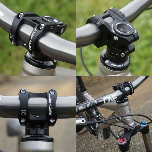 FIFTY-FIFTY Aluminum Alloy Mountain Bike Stem for 1-1/8 Steer Tube 31.8mm Handlebar, Short Handlebar Stem for All Mountain, MTB, Downhill, Freeride(35mm, Black)
