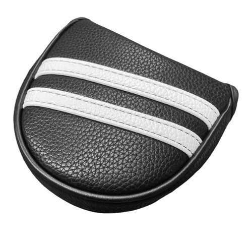Golf Mallet Putter Cover Headcover Magnetic Style, Black or White Golf Putter Cover for Mallet Style Putters, PU Leather Mallet Headcover Protective Case fits for Odyssey 2 Ball, Stroke Lab (Black)