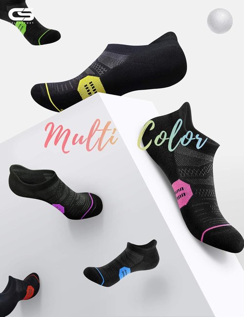 CS CELERSPORT Women's Ankle Running Socks - Cushioned Low Cut Athletic Socks | 6 Pack