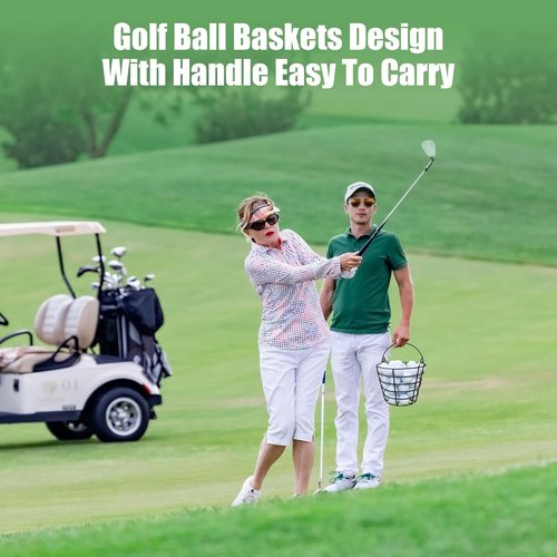 10L0L Golf Ball Bucket - Durable Metal Container with Handle | Holds 50 Balls - Black (Balls Not Included)