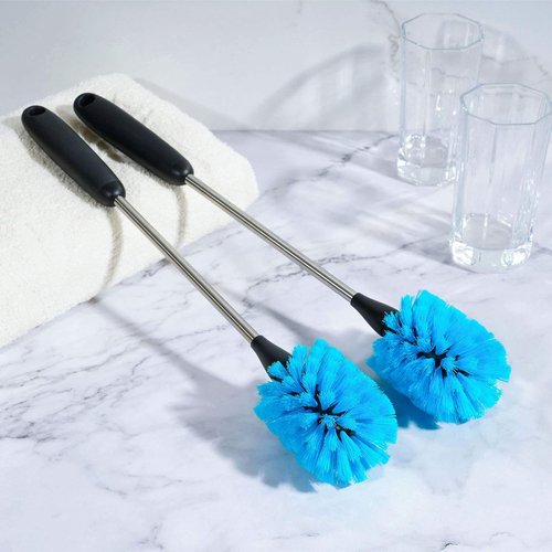 MOSOLAN Stainless Steel Water Bottle Brush - Long Handle for Easy Cleaning | 2 Pack, 13 Inches