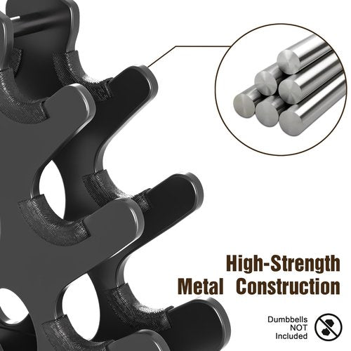 5-Tier Dumbbell Rack Stand Only Weight Holder Home Gym Storage Weight Tree (No Dumbbells)