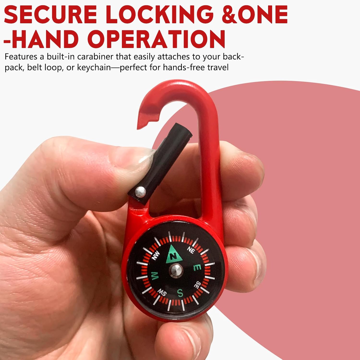 Skiennix Mini Pocket Compass Keychain - Lightweight & Portable for Hiking, Camping, Fishing