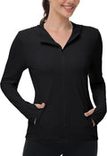 Isnowood Women's UPF 50+ Sun Protection Rash Guard - Lightweight UV SPF Long Sleeve Zip Hoodie Jacket