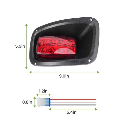 10L0L Golf Cart Taillights 12V for EZGO TXT 1996-2013, Golf Cart Replacement Rear Brake Lights Assembly for Gas & Electric Models