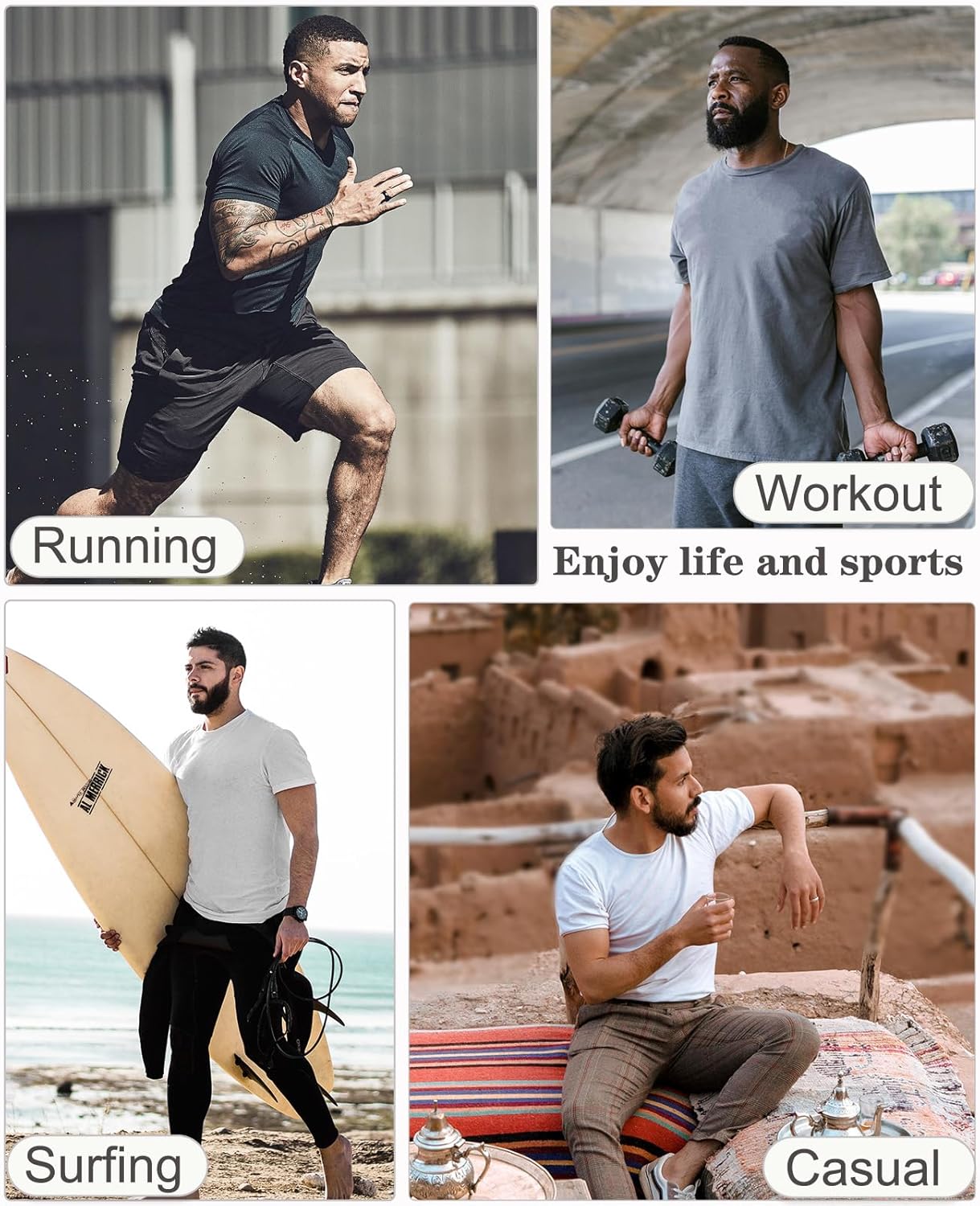 Skiennix Men's Short Sleeve T-Shirt - UPF 50+ Quick Dry Rash Guard for Athletic Activities | UV Sun Protection