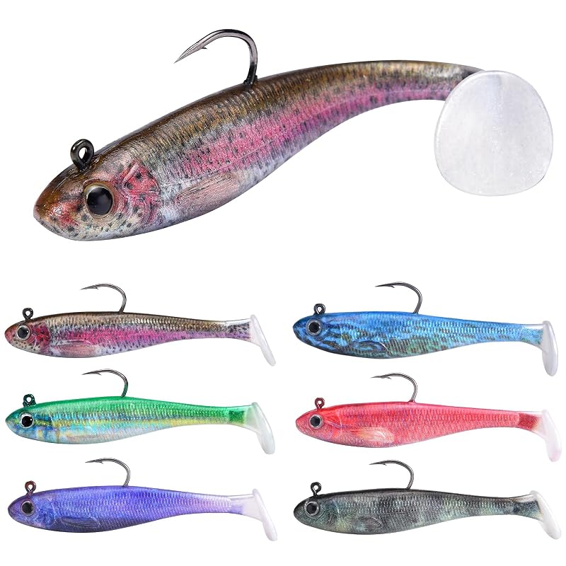 6PCS+2.75" Paddle Tail Swimbaits for Bass & Walleye – Pre‑Rigged Soft Plastic Lures