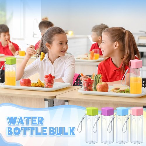 Nuogo 50 Pcs Bulk Water Bottle 17 oz Plastic Sports Water Bottles Bulk for Adults Operation Christmas Items Reusable Waters Cup Leak Proof Portable Drink Container for Outdoor Fitness Christmas Gifts