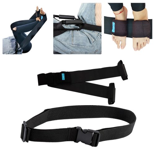 Stretch Bands for Exercise – Leg Stretching Strap for Physical Therapy, Hands-Free/Manual Options for Elderly Rehabilitation Bedridden Patients Lower Limb Myasthenia (2 Feet+Waist Belt)