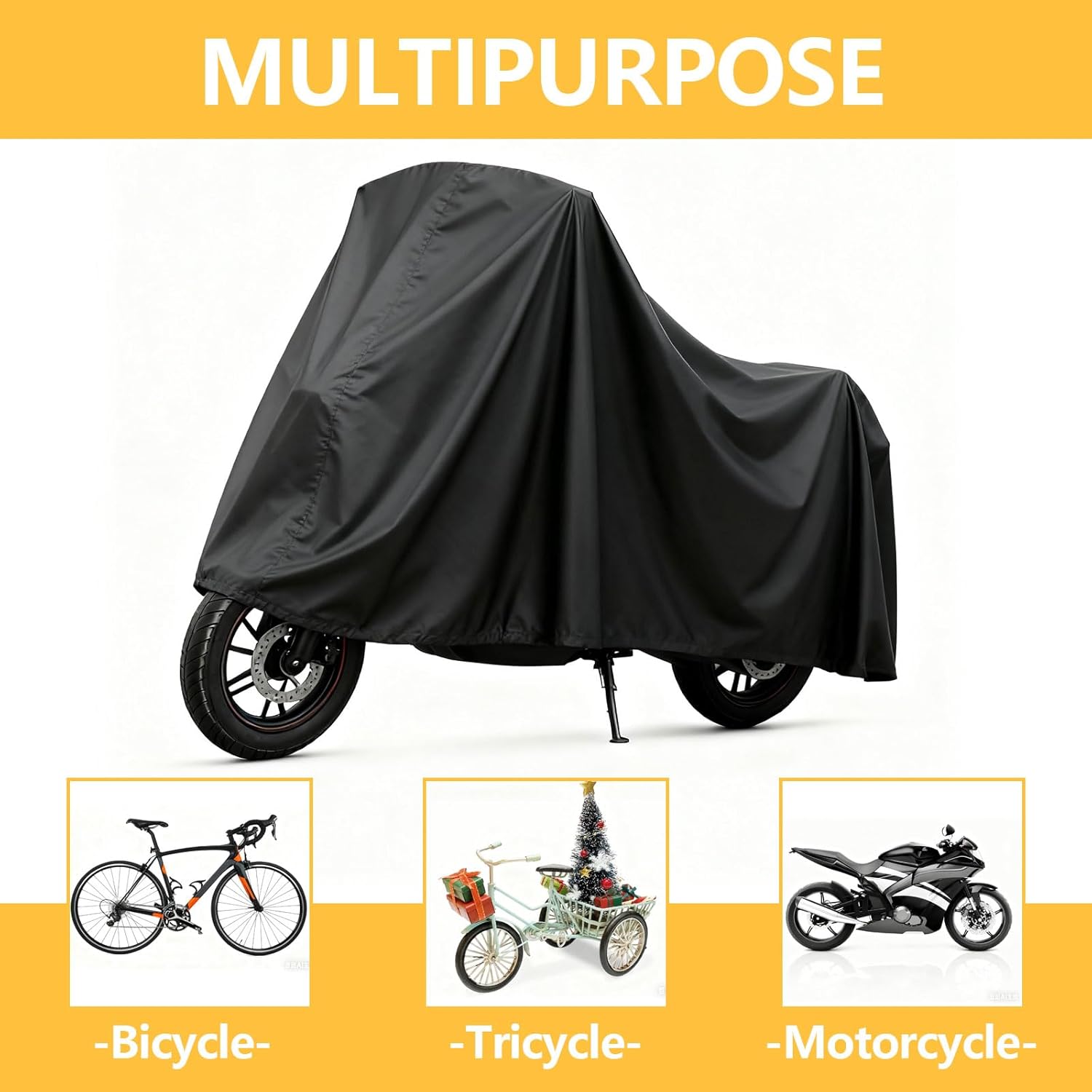 Skiennix Waterproof Bike Cover - 2XL Outdoor Storage for 2 or 3 Bikes | Rain, Snow & Dust Resistant