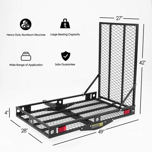 IRONMAX Hitch Cargo Carrier - Heavy Duty Folding Mobility Scooter & Wheelchair Carrier | 500LBS Capacity