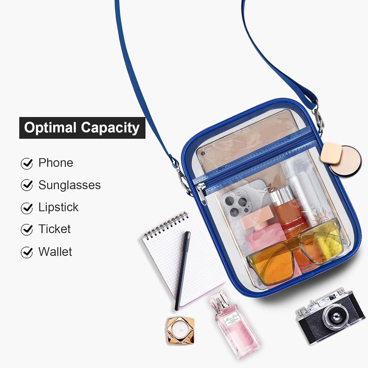 USPECLARE Clear Purse - Stadium Approved Transparent Messenger Bag for Men & Women | Crossbody Design