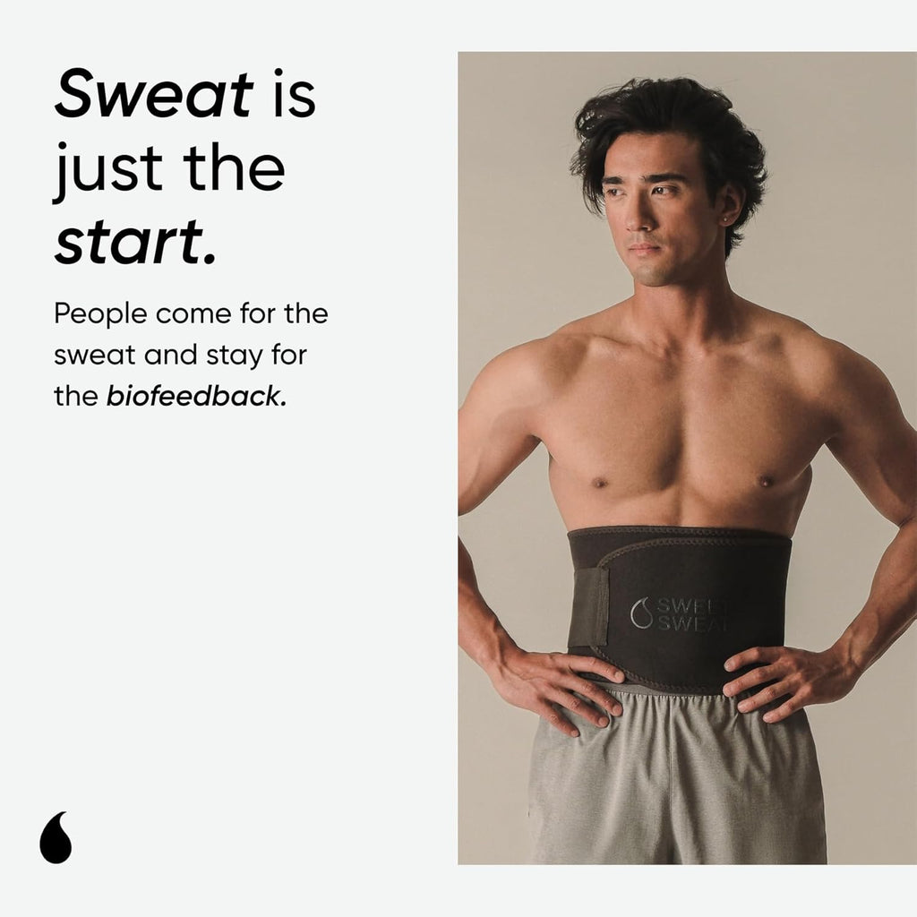 Sports Research Sweet Sweat Waist Trimmer - Premium Sweat Enhancing Fitness Band for Men & Women