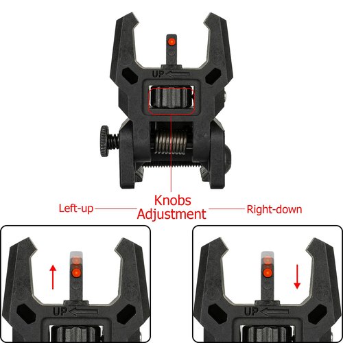 Aecktech Fiber Optic Sights,with Green and Red Full Fiber Optics Dots Polymer Fiber Optics Sights Front and Rear Backup Sights (Big Front Red Rear Green Black)
