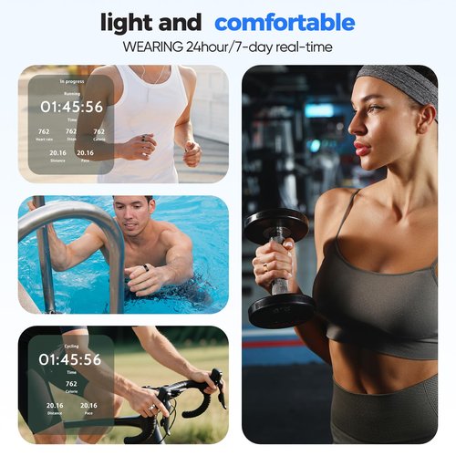 Smart Ring Health Tracker, Sleep/Exercise Monitoring, iOS /Android Compatible, IP68 Water Resistance, No Subscription Required, 5-Day Battery Life, Suitable for Both Women and Men (Rose Gold, 12)