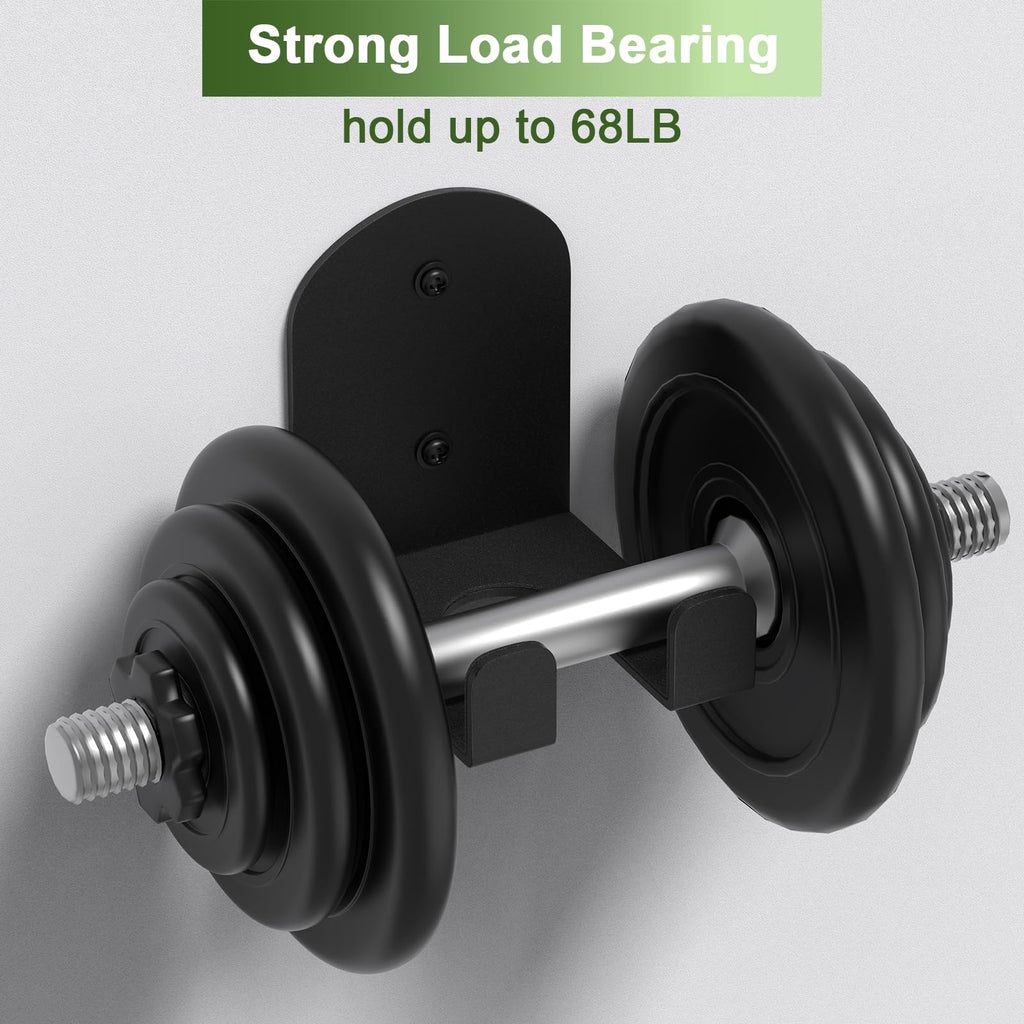 VINHOLD Heavy Duty Barbell Hanger, Vertical Bar Wall Rack for Home, Garage & Commercial Gyms, Olympic Barbell Holder, Space-Saving Gym Accessory Bar Mount Rack, Holds Under 32mm Bar Size(Black)