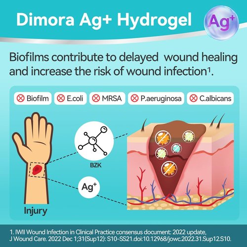 Dimora Antibacterial Gel Wound Dressing | 3 Packs of 3oz Silver Hydrogel for Soothing & Healing Cuts