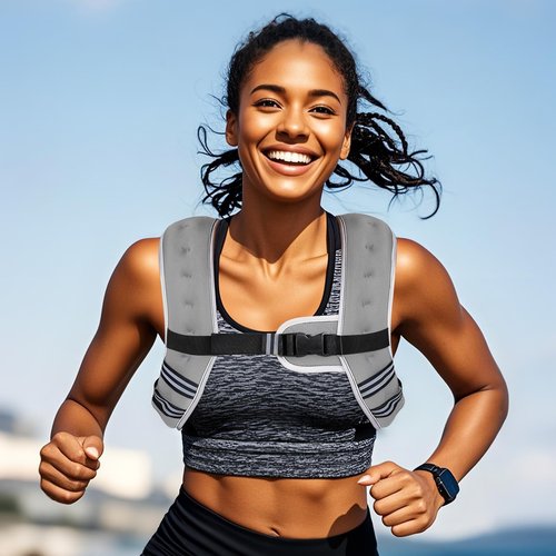 WIN4ALL Weighted Vest Men Women, 6lb/8lb/12lb/16lb/20lb Weighted Vest, Adjustable Women Weight Vest for Walking, Strength Training, Running, Fitness, Muscle Building, 8Lbs, Grey