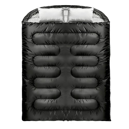 SunHalo Gear 2 Person Sleeping Bag for Adults,Double Sleeping Bags King Size, Backpacking Sleeping Bag with Plush Lining/Extra Large/4 Seasons/Portable/Waterproof/Hiking/Camping/Backpacking