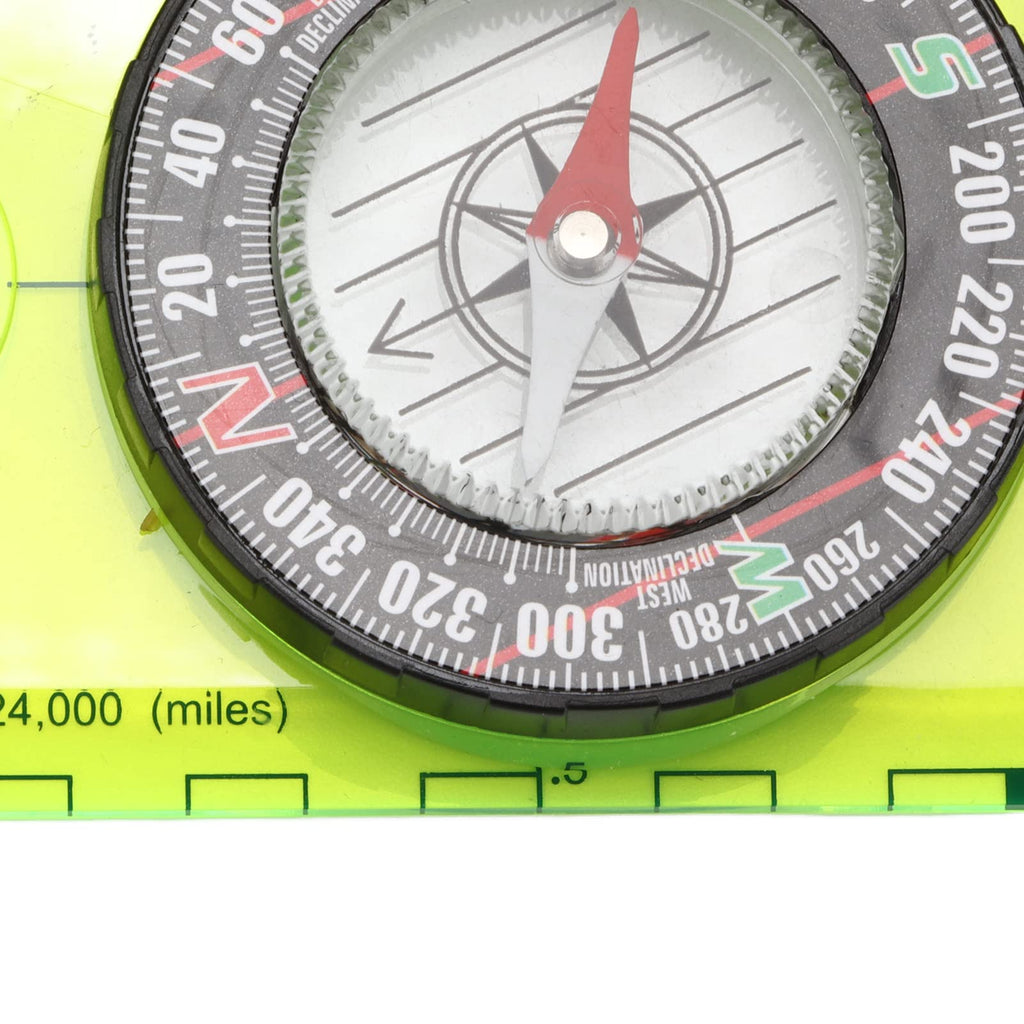 Hapivida Orienteering Compass, Professional Lightweight Map Compass with Magnifying Glass 360° Rotating Bezel 1:24000 Scale Acrylic Base Plate for Hiking Backpacking Navigation Outdoor Adventures