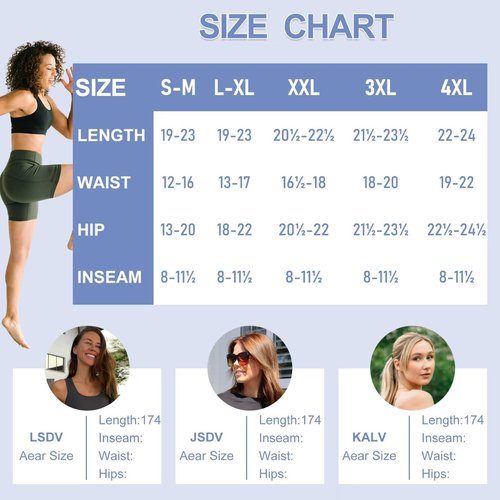 5 Pack Biker Shorts Women - 5"/8" High Waist Spandex Workout Yoga Running Athletic(Black*5,2X_Large)