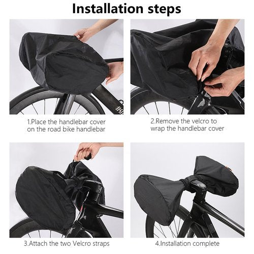 NUOYAQI Bike Handlebars Cover Waterproofs Handlebars Rain Cover Mountain Bikes Handlebars Protective Cover Cycling Accessory, 64*32cm, As The Picture Shows