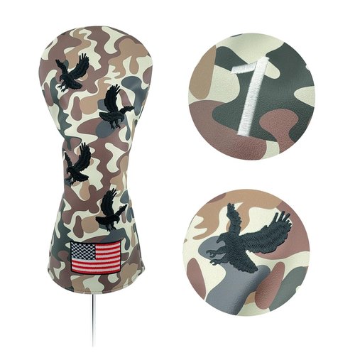 Camo USA Bald Eagle Golf Headcover – Camo Driver Headcover – Golf Driver Head Covers – Funny & Durable Golf Head Covers -Golf Head Covers USA