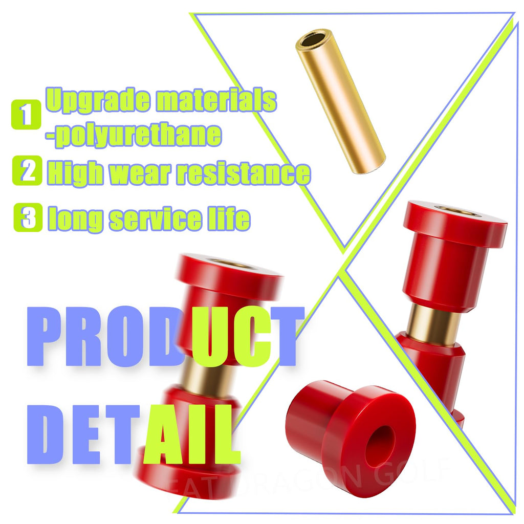 Panglong Club Car Precedent Bushings Kit, Polyurethane Precedent Rear Leaf Spring Bushing and Shackle Bushing Kit, Suitable for 2004-Up Club Car Precedent; OEM# 102506601, 102506301, 102506401