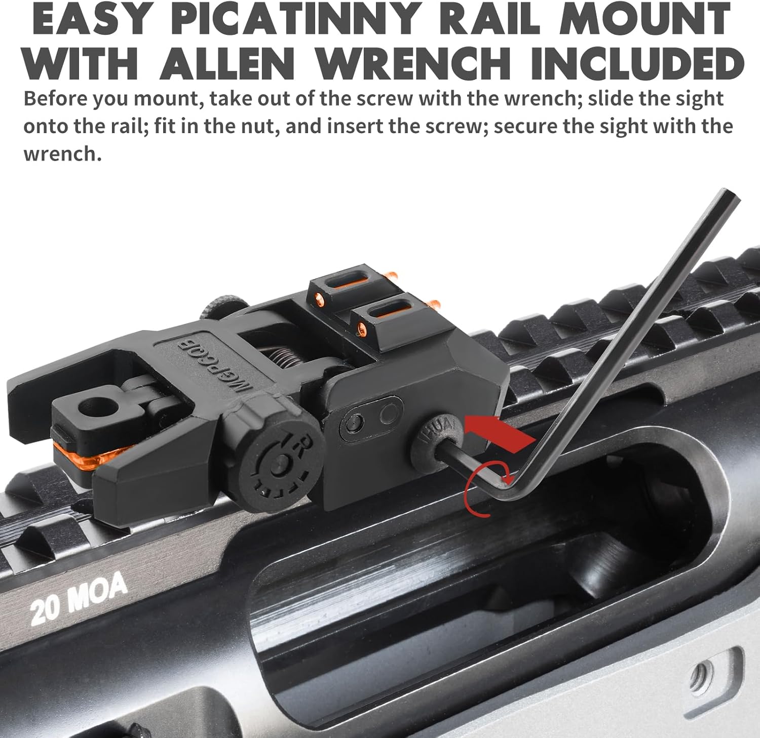 Skiennix Flip Up Sights - Lightweight Front & Rear Sights with Green/Red Fiber Optic Dots | Fits Picatinny/Weaver Rails