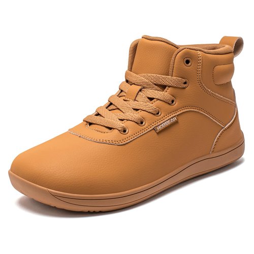 HOBIBEAR Women's Wide High-Top Barefoot Sneakers | Men's Mesh Lined Comfortable Ankle Bootie | Minimalist Zero Drop Sole Brown, 8 Women/6.5 Men