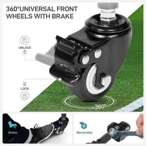 Ever Advanced Rolling Ball Storage Cart - Lockable Wheels & Collapsible Design | 33x22.8in/45x25in Multi-Sport Organizer