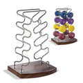 Marcy 4-Tier Wire Frame Minimalist Dumbbell Rack with Wooden Base DBR-8703