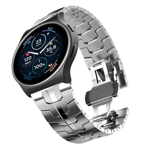 Compatible with Moto Watch 120 Bands, 20mm, 22mm New Quick Release Stainless Steel Band Metal Strap with Folding Clasp Replacement Straps Compatible with Moto 120, 70, 100, 360 3rd Gen 2020 Smartwatch (Silver, 22mm size band)