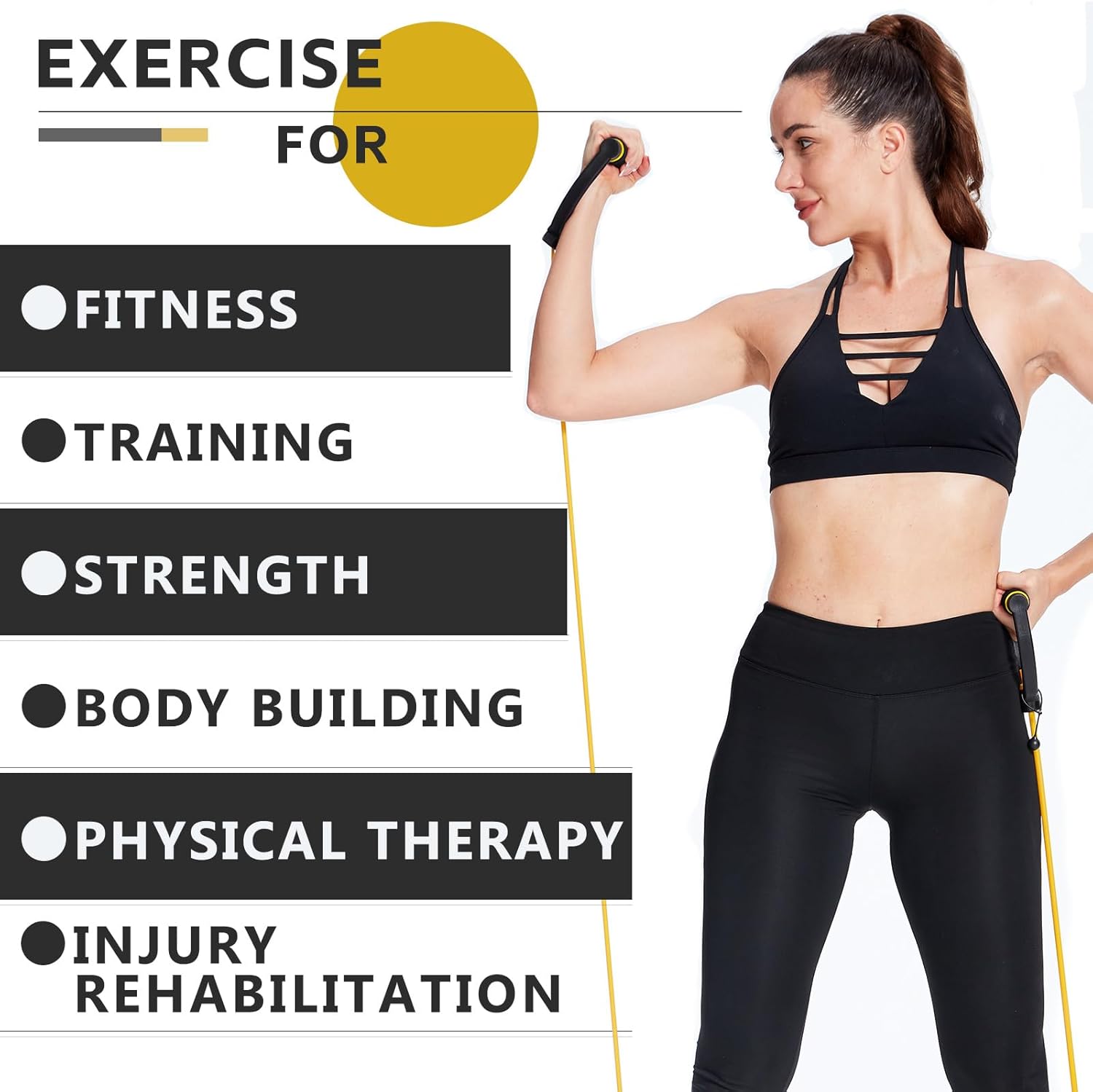 Skiennix Resistance Exercise Bands - 3 PCS Set with Handles | Ideal for Men & Women Workouts