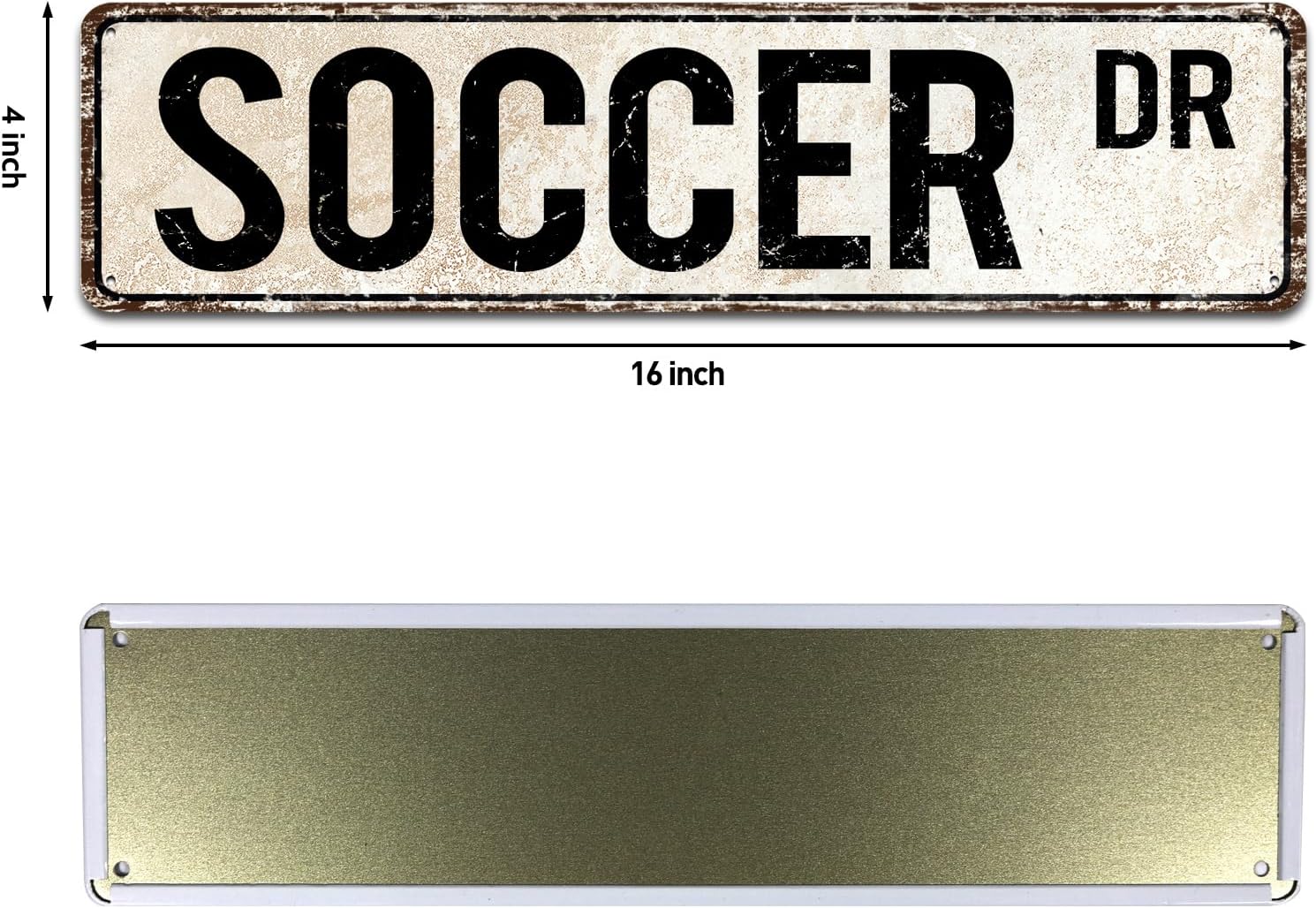 Skiennix Soccer Sign - Metal Wall Art for Fans | 4" x 16" Soccer Player Decor Gift