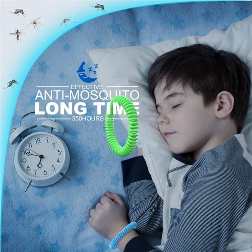 Mosquito Repellent Bracelets 50 Pack, Individually Wrapped Mosquito Repellent Bands with 60 Pcs Mosquito Repellent Stickers, DEET-Free Mosquito Wristbands Patches for Adults and Kids Indoor Outdoor