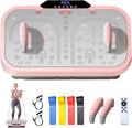 Skiennix Vibration Plate Exercise Machine - Whole Body Fitness Platform with Bluetooth & Resistance Bands | Pink