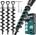 Ground Anchors | Heavy-Duty Screw-In Stakes for Trampolines, Tents, and Canopies - High Wind Resistance