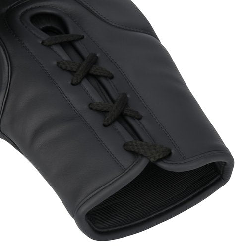 Genuine Leather Boxing Gloves – Special Satin Edition – Lace Up Training & Sparring Gloves – Muay Thai, Kickboxing & MMA – 14,16 oz – Huracan Premium (Black, 16 oz)